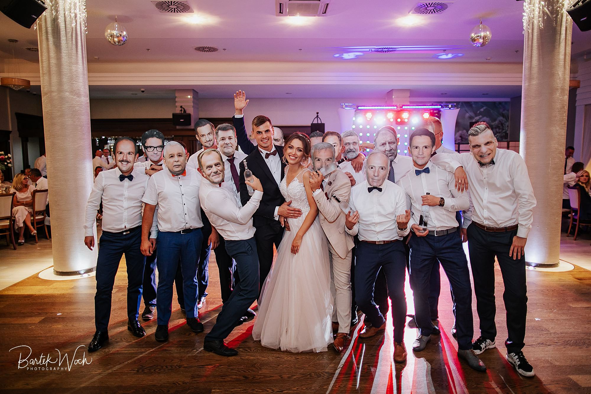 ślub, wesele maski, dworek komorno, dj bartii